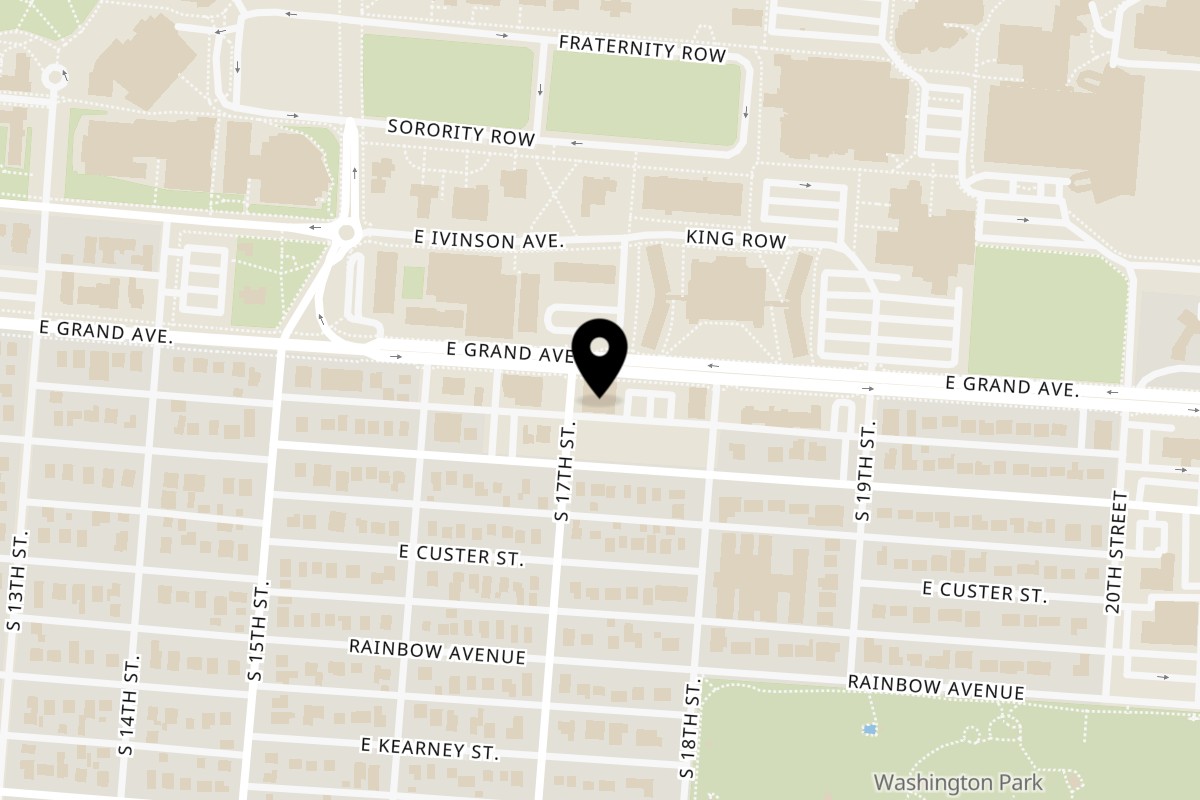 Map showing the location of Niko Sushi & Steak on 1702 Grand Ave in Laramie